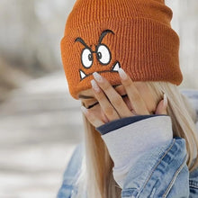 Load image into Gallery viewer, New Warm Knit Hat Angry Expression Leisure Winter Warm Hat Embroidered Cycling Cap Outdoor Sports
