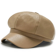 Load image into Gallery viewer, Autumn and Winter Leather Octagonal Hat Women's British Style Retro Casual Beret Cute Fashion Versatile
