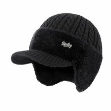 Load image into Gallery viewer, Comfortable Thick Warm Winter Thermal Hat Earflaps Elasticity Knitted Cap Windproof Elderly Beanie Dad Grandpa
