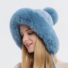 Load image into Gallery viewer, Winter Hat For Women Hooded Face Mask Fluff Keep Warm Thicken Style Neck Scarf Hooded Cap Beanie Knitted Cashmere Neck Warmer
