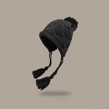 Load image into Gallery viewer, Fashion Tassels Knitted Hat Warm Solid Color Beanie Hat Cold Proof Windproof Earflap Cap Winter
