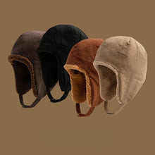 Load image into Gallery viewer, Men's and women's thick wool hats for autumn and winter outdoor warmth, windproof and warm hats, double-sided can be worn
