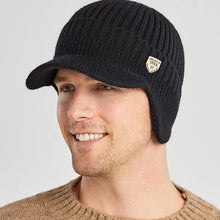 Load image into Gallery viewer, Men Winter Knitted Hat Outdoor Cycling Ear Protection Warmth Peaked Cap Casual Fashion Sunhat Bomber Hats 56-61CM

