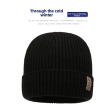 Load image into Gallery viewer, 1pc Winter Warm Beanie Knitted Cap Large Brim,Solid Color, Versatile Unisex Style,Plush Lining for Winter,Suitable for Adults
