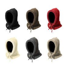 Load image into Gallery viewer, Fashion Balaclava Hat Warm Neck Protection Hood Scarf Button Design Windproof Knitted Hat Autumn Winter
