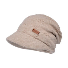 Load image into Gallery viewer, Soft Knitted Hat Casual Style Warm Thickened Fleece Lined Bonnet Windproof Design Wide Brim Short Brim Beanie Autumn Winter

