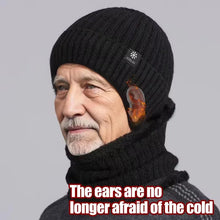Load image into Gallery viewer, Winter Knitted Warm Ear Protection One Piece Hat for Elderly Men Snowflake Plush Thickened Breathable Warm Ski Hat Accessories
