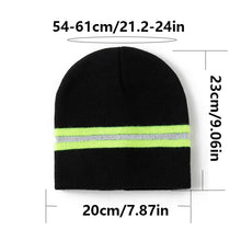 Load image into Gallery viewer, Men Women's Thermal Knit Beanie with Reflective Stripe Winter Warm Hat for Outdoor Sports

