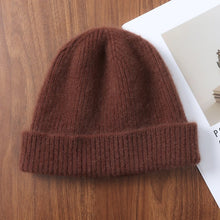 Load image into Gallery viewer, 100%Merino Wool Beanies For Women&amp;Men Winter Warm Soft Solid Knitted Thick Skullies Cap Flipped Heap Pullover Cap Ski Bonnet

