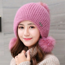 Load image into Gallery viewer, Fashion Thicken Women Winter Hat Ear Protection Cold Windproof Warm Beanie Caps Keep Warm Casual Warm Hat Outdoor
