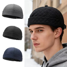 Load image into Gallery viewer, Fashion Winter Warm Bucket Hat Fleece-lined Thick Beanie Cap Solid Color Brimless Melon Skin Tide Hats
