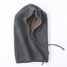 Load image into Gallery viewer, Unisex 100% Cashmere Balaclava Soft Warm Thick Drawstring Beanies Ear Face Neck Protect Scarf Hat Multi-functional Bonnet Cap
