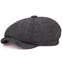 Load image into Gallery viewer, Retro spring and autumn casual wool British octagonal hat men's duck tongue Hat Beret men's autumn and winter women's daily chil
