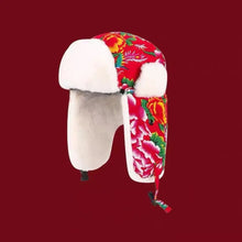 Load image into Gallery viewer, Versatile Winter Warm Ear Protection Hat Flower Cloth Retro Ethnic Style Hood Cap Thickened Lei Feng Hat For Women
