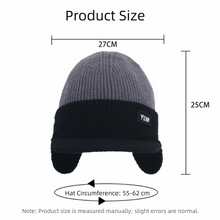 Load image into Gallery viewer, Versatile Ear Protection Knit Baseball Cap Dual Tone Keep Warm Winter Warm Hat Thickened Thermal Knit Beanie Outdoor Activities
