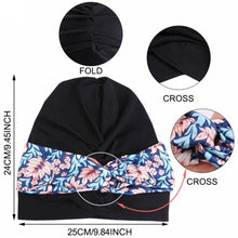 Load image into Gallery viewer, Twist Knot Floral Print Turban Headband Cross Cotton Stretch Muslim Women Hijab Elastic Hair Accessories Chemo Cap
