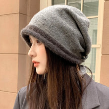 Load image into Gallery viewer, Trendy Korean Style Knitted Hat Versatile Thickened Plus Size Hat Comfortable Fit Flattering Cap Autumn Winter
