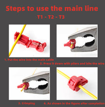 Load image into Gallery viewer, 50 PCS,T-Shaped Crimp Terminal Blocks,Electrical Connector Connection Clamps,Quick-Free Stripping Plugs,Cable Connector Plug
