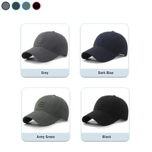 Load image into Gallery viewer, 4 Colors New Fashion Soft Top Baseball Cap Outdoor Sport Casual Cotton Snapback Hats For Men and Women Three Bars Dad Hat Design
