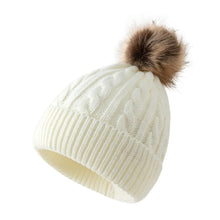 Load image into Gallery viewer, Fashion Thickened Knit Hat Keep Warm Ear Protection Knitted Beanies Pompoms Hat for Woman/Men

