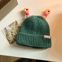 Load image into Gallery viewer, Cute Cartoon Quirky Light-emitting Tentacle Knitted Hat Parent-child Models Warm Wool Cap Eyes Light-emitting Beanie Monster Hat
