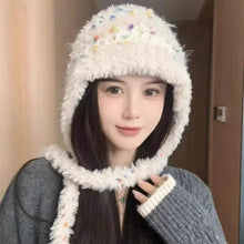 Load image into Gallery viewer, Fashion Cold-proof Faux Fur Beanies Hat Thicken Cold Protection Warm Lei Feng Hat Knitted Bobble Cap Women Accessories
