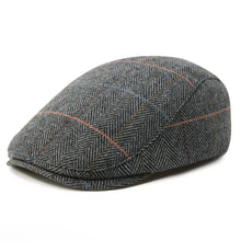 Load image into Gallery viewer, Men's Herringbone Flat Ivy Newsboy Hat Wool Blend Gatsby Cabbie Cap Winter Outdoor Hunting Cap
