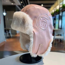 Load image into Gallery viewer, Fashion PU Ear Protection Hat Furry Fleece Lined Leather Rocket Cap Windproof Warm Cycling Hat Winter Season Outdoor Wear
