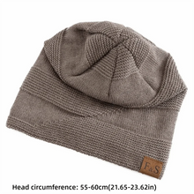 Load image into Gallery viewer, Unisex Fur Lined Winter Beanie Cap Soft Thick Warm Slouchy Hat Windproof Cuffed Design Knitted Hats
