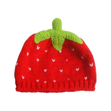 Load image into Gallery viewer, Playful Warm Knitted Fruit Hat Soft Handmade Pineapple Beanie Stretchy Brimless Strawberry Pullover Cap Winter Head Accessory
