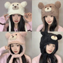 Load image into Gallery viewer, Fashion Cold-proof Faux Fur Beanies Hat Thicken Cold Protection Winter Anti Cold Hat Cute Knitted Bobble Cap Women Accessories
