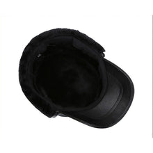 Load image into Gallery viewer, New Style Men Ear Flap Genuine Leather Hat Winter Vintage Baseball Caps Thicken Warmer Flat Hats Fashion Real sheepskin Cap
