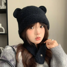 Load image into Gallery viewer, Fashion Cute Bear Ears Knitted Hat Windproof Cold Proof Warm Hat Ear Protector Hat Women
