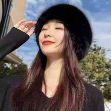 Load image into Gallery viewer, Smooth Mongolian Fluffy Hat Thickened Fur Round Top Warm Bucket Hat Fluffy Texture Ear Protection Winter Hat Cold Weather
