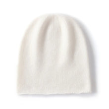 Load image into Gallery viewer, Casual Cashmere Cashmere Knitted Hat Rolled Edge Unisex Winter Warm Cap Solid Color Ear Protection Cap
