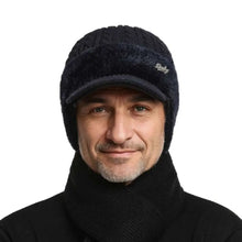 Load image into Gallery viewer, Comfortable Thick Warm Winter Thermal Hat Earflaps Elasticity Knitted Cap Windproof Elderly Beanie Dad Grandpa
