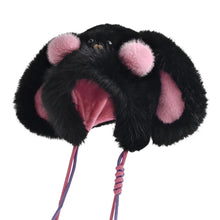 Load image into Gallery viewer, Fashion Winter Balaclava Hat Windproof Thickened Ear Protection Hat Blush Rabbit Ear Keep Warm Fluffy Pullover Hat Outdoor
