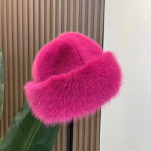 Load image into Gallery viewer, Women's Fluffy Fur Bucket Hat Plush Winter Fisherman Cap Warm Thick Hat for Snowy Days Christmas Gifts
