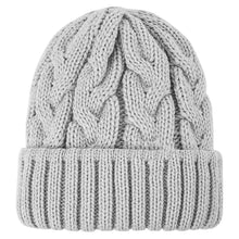 Load image into Gallery viewer, Fashion Handmade Winter Women Hat Thick Warm Stretchy Knitted Beanie Solid Color Windproof Crochet Hat Outdoor
