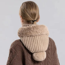 Load image into Gallery viewer, New Warm Scarf Mask Integrated Hat Pompom Windproof Hooded Hat Coldproof Pullover Cap For Outdoor Cycling Skiing
