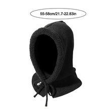 Load image into Gallery viewer, Fashion Balaclava Hat Warm Neck Protection Hood Scarf Button Design Windproof Knitted Hat Autumn Winter
