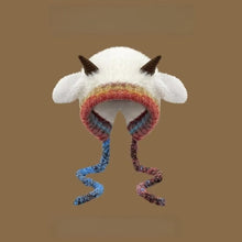 Load image into Gallery viewer, Cute Thick Plush Knitted Hat Girls Winter Warm Ear Protection Beanies Hat Women Comfortable Horn Pullover Hats
