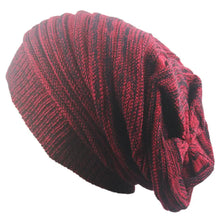 Load image into Gallery viewer, Men and Women Hat Mixed Color Cotton Striped Hip Hop Winter Warm Hat Beanies Knit Long Loose Hat Outdoor Warm Pullover Caps
