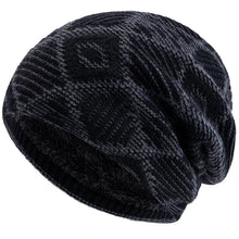 Load image into Gallery viewer, Unisex Fashion Winter Dandy Hats Geometric Figure Style Knitted Hats For Men Women Beanie Cap Outdoor Plush Fur Lining Warm Hat
