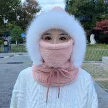 Load image into Gallery viewer, Casual Winter Balaclava Hat Thickened Neck Warmer Beanies Cap Windproof Keep Warm Integrated Scarf Hat Set Unisex
