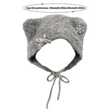 Load image into Gallery viewer, Cute Cartoon Cat Ear Knitted Hat Windproof Keep Warm Pullover Hats Ear Protection Thickened Winter Hat Autumn Winter
