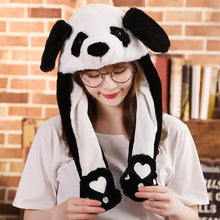 Load image into Gallery viewer, Funny Cartoon Glowing Moving Hat Neck Warmer Headwear Animal Earflap Hat Animal Movable Ears Airbag Cap Winter

