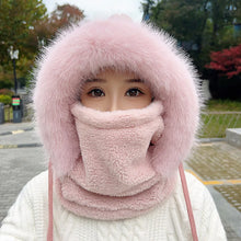 Load image into Gallery viewer, Casual Winter Balaclava Hat Thickened Neck Warmer Beanies Cap Windproof Keep Warm Integrated Scarf Hat Set Unisex
