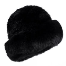 Load image into Gallery viewer, Luxury Women's Winter Hat Knitted Rabbit Fur Hats with Big Fox Fur Brim Lady Fashion Bucket Cap
