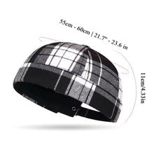 Load image into Gallery viewer, Large Checkered Melon Skin Tang Hat Breathable Adjustable Round Top Beanies Hat Docker Cap Plaid Landlord Hat Brimless Hat
